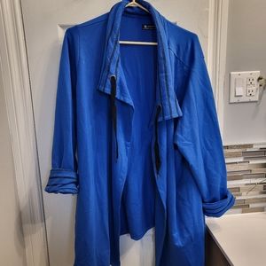 Electric blue light cotton jacket plus size